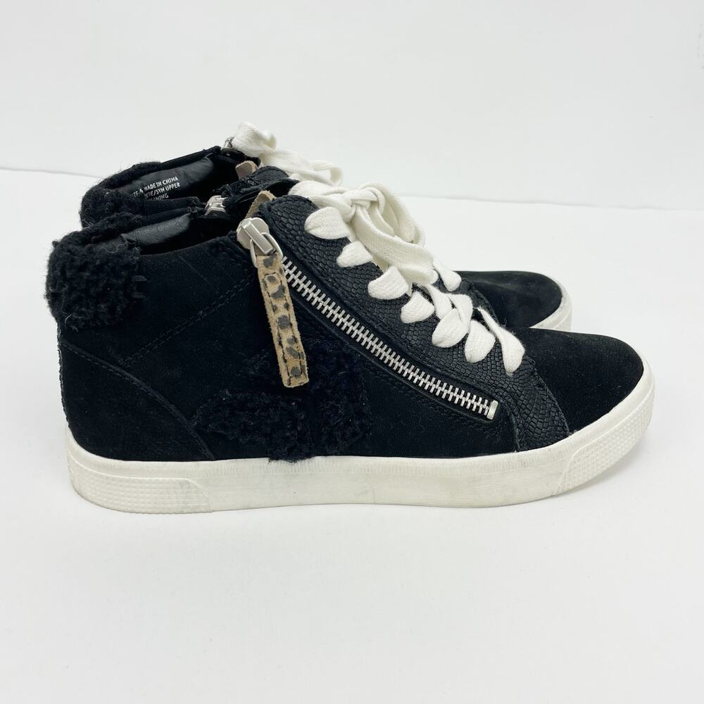 Dolce Vita Womens Zonya Casual Sneakers Size 6 Black Animal Print High Top